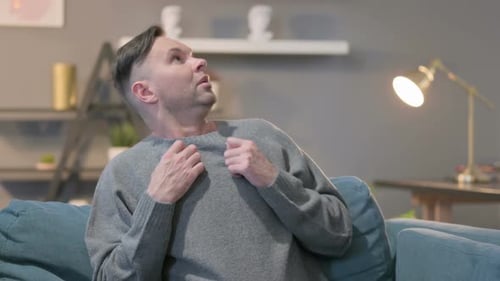 Portrait of Casual ManFeeling Scared Frightened