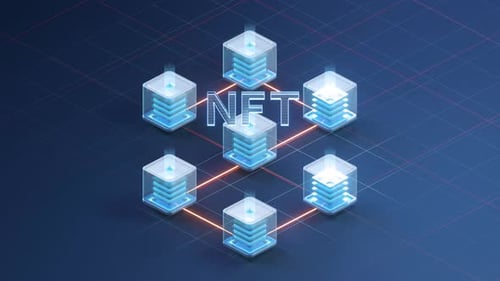 Futuristic NFT Blockchain Data Network Animation