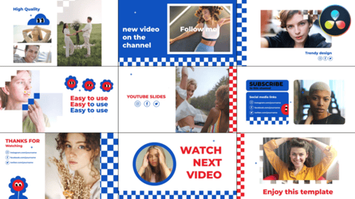 Slides de mídia modernos para DaVinci Resolve