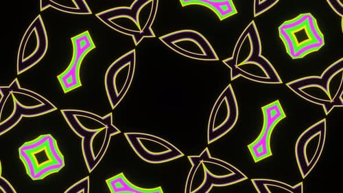 Caleidoscópio em loop multicolorido abstrato brilhante