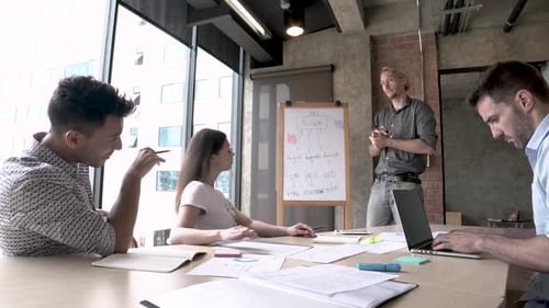 Business Meeting in Modern Office