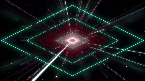 Neon Tunnel VJ Loop Background