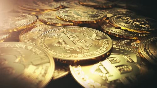 Fallende Bitcoins Hintergrund 01