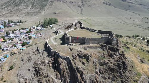 aerial ancient castle Erzurum