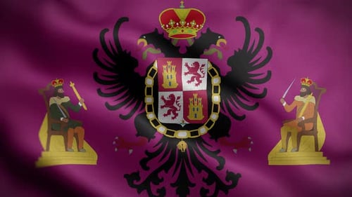Animated Royal Flag with Crown and Eagle Emblem
