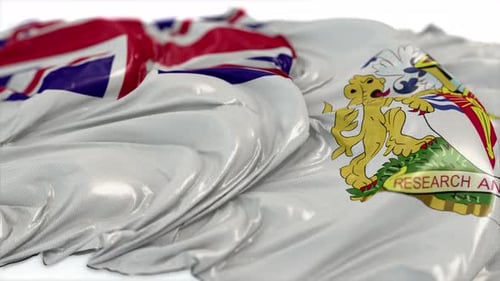 British Antarctic Territory Flag Waving Realistic Animation