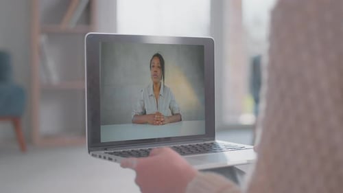Laptop Video Call Meeting at Home