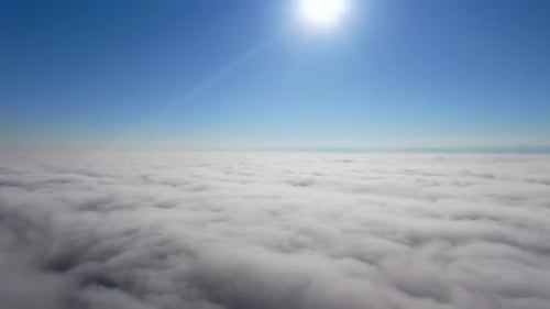 Aerial View of Clouds in Blue Sky