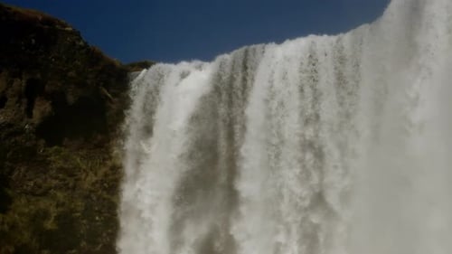 Skogafoss Waterfall Cascades In Iceland
