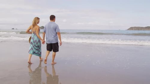 Couple at beach, Costa Rica. Shot on RED EPIC for high quality 4K, UHD, Ultra HD resolution.