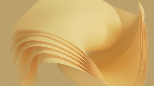 Abstract Golden Fluid Ribbons Waving Background Animation