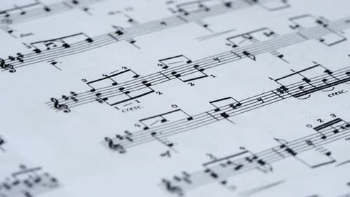 Detailed Sheet Music Close Up
