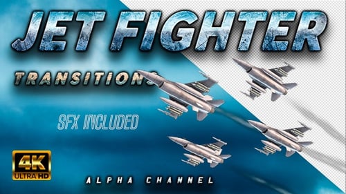 Jet Fighter On Alpha Channel Transitions
