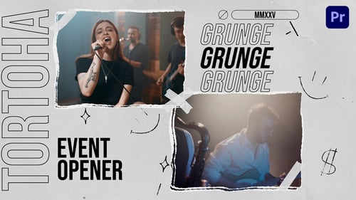 Dynamic Grunge Collage Opener with Ripped Paper Elements