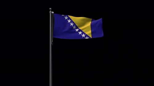 Realistic Waving Flag of Bosnia and Herzegovina