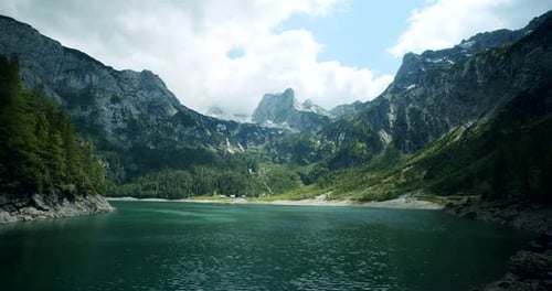 View of Dachstein From the Lake Hinterer Gosausee Lake Upper Austria