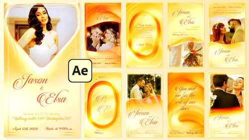Gold Wedding Invatation Stories Reels