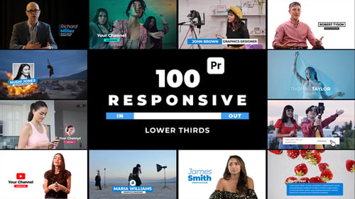 Responsive Lower Thirds for Premiere Pro | Resizable 4K & HD Animated Titles