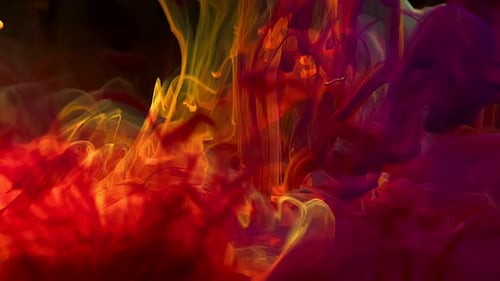 Colorful Ink Flowing and Mixing in Water