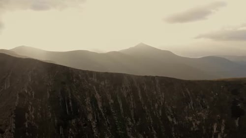 View of Mountain Ranges in Foggy Weather