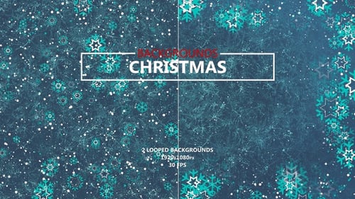 Festive Winter Snowflakes and Stars Looping Background