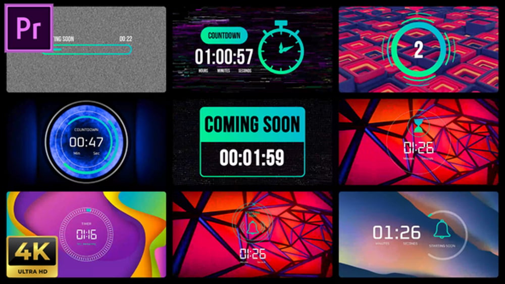 Dynamic Countdown UI Elements for Broadcast and Events, Elements ft ...