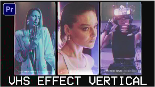 Vertical VHS Retro Glitch Video Effect