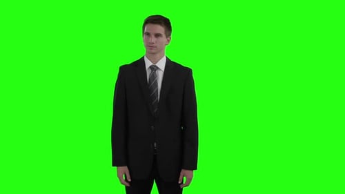 Businessman using futuristic digital screen
