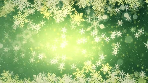 Animated Winter Snowflakes and Shimmering Stars Holiday Background