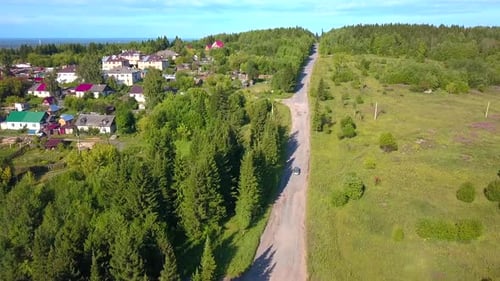 Summer city and forest