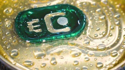 Close Up of a Cold Beer Can
