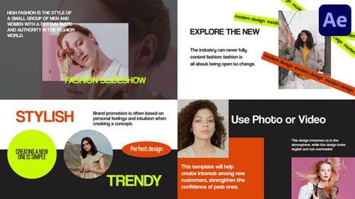 Abstract Fashion Slides for After Effects