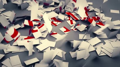 Falling Envelopes Reveal 'SPAM' Text Message