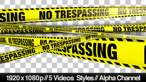 Animated No Trespassing Tape Overlay in Five Styles