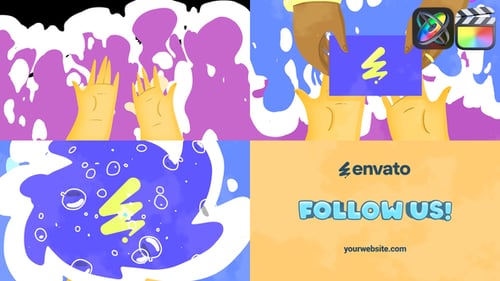 Playful Cartoon Hands Social Media Logo Reveal