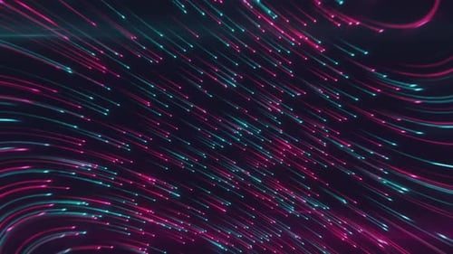 Glowing Neon Particle Trails Abstract Background Loop
