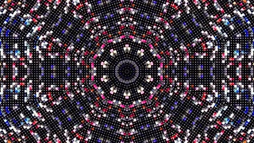 Animated Geometric Light Grid Kaleidoscopic Background