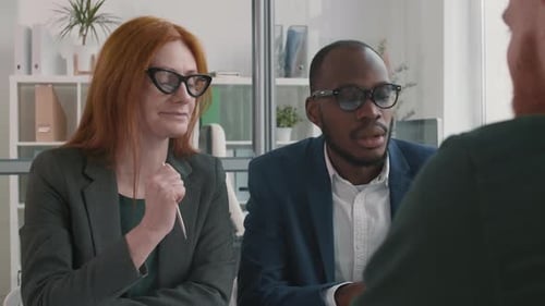 Business Meeting in a Bright Modern Office