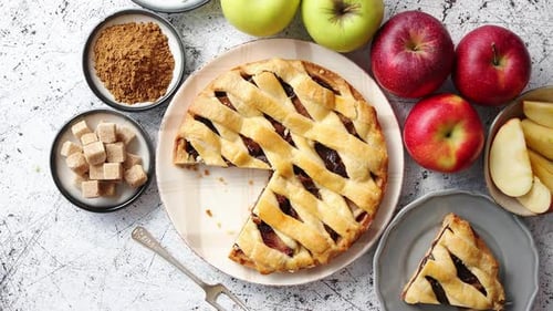 Delicious Apple Pie with Apples and Ingredients