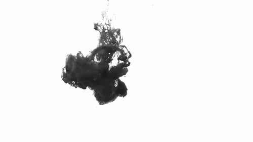 Abstract Black Ink Swirling in Water
