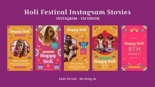 Holi Festival Instagram Stories