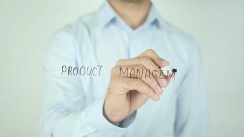 Writing Product Management on Clear Surface