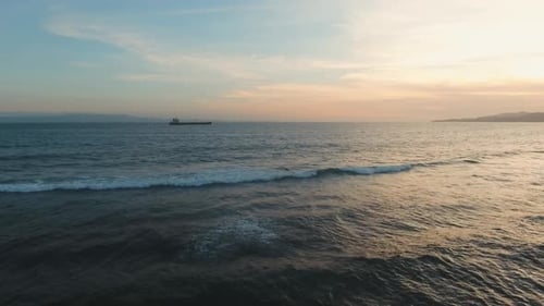 Water Surface Aerial View Sunset
