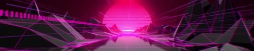 Retrowave neon Road Sun Magenta 90s