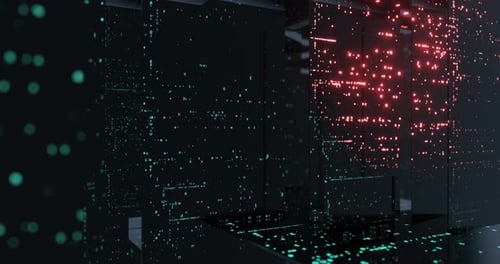 Futuristic Digital Data Code Stream Abstract Background