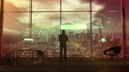 A Man Writes Code Using Augmented Reality 4K