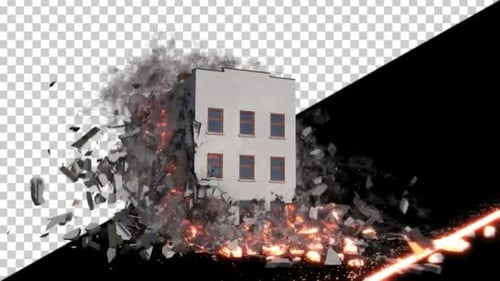 Destrucción láser de un edificio