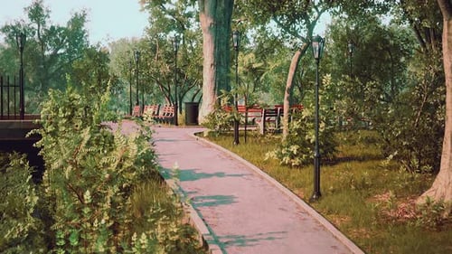Empty Park After Park is Closed Due to Coronavirus Covid19 Pandemic Outbreak