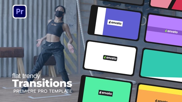 Modern Flat Design Dynamic Full Screen Wipe Transitions, Elements ft ...