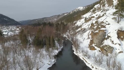 Flying over Winter River